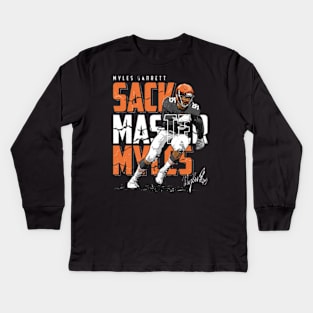 Myles Garrett Cleveland Sack Master Myles Kids Long Sleeve T-Shirt